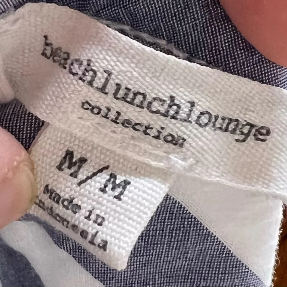 Beachlunchlounge Women's Blue White Stripe Sleeveless Button Down Shirt Blouse